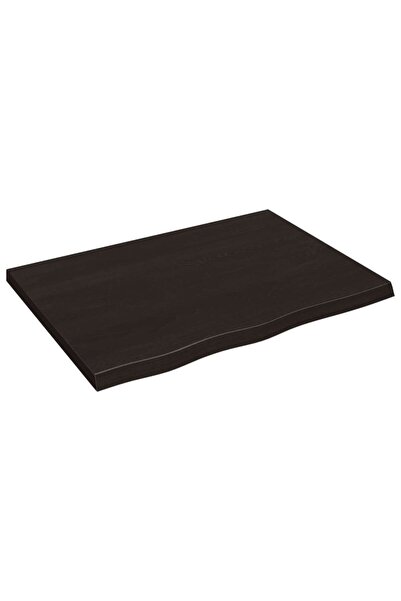 vidaxl Blat de masă maro 80x60x(2-4) cm, lemn masiv stejar tratat