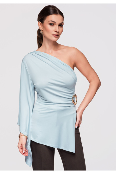 OMBRE Women's Asymmetric Elegant Shirt OW-SH-E0005 Blue