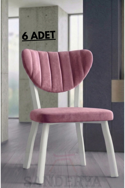 FAYMEND 6 Adet Elma Model Mutfak Sandalyesi Salon Sandalyesi Yemek Sandalyesi...