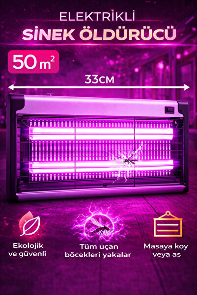 xolo Mor Işıklı Elektrikli Led Sinek Yakalayıcı Cihaz 8W 50m2 Etkili 33Cm Mas...