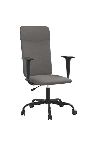 vidaxl Scaun de birou reglabil în înălțime, gri închis, textil
