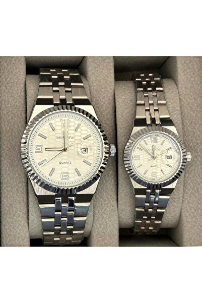 SHADOW Luxury Couple Watch Set - Matching Stainless Steel Quartz Wristwatches...