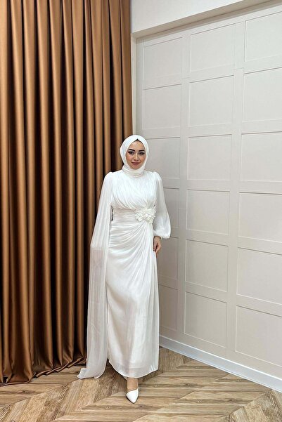 MERVE TESETTÜR Βραδινό φόρεμα από τούλι με κάπα