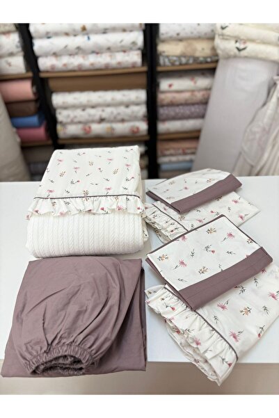 GAYE EV TEKSTİLİ Σετ διπλού καλύμματος - Λευκό - Geblümt