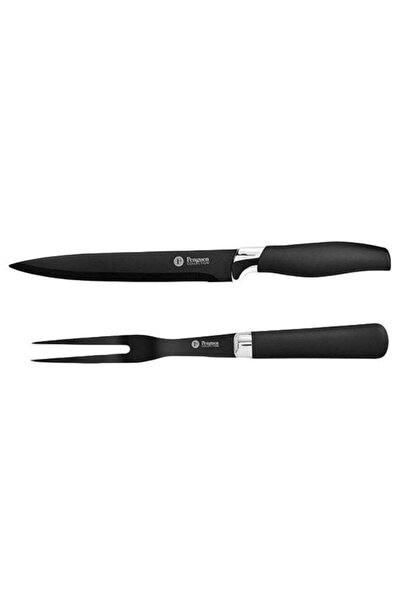Penguen 2-Piece Aria Carving Kitchen Knife Set Silver/Black