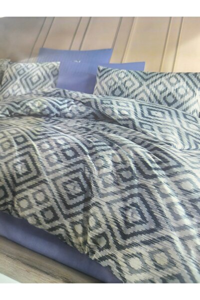 FLAMEL Blue Ethnic Patterned Duvet Cover Set – Modern & Stylish Ikat Design