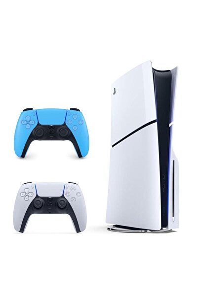 Playstation جهاز سوني سليم ديسك 1 تيرابايت إصدار دولي مع وحدة تحكم زرقاء إضافية