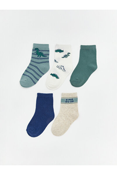 LC Waikiki Set of Five Patterned Ankle Socks for Baby Boys