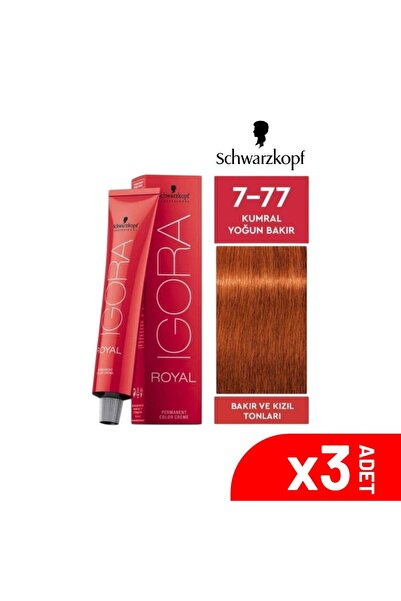 Igora Royal 7-77 Kumral Yoğun Bakır 60ML-3LÜ