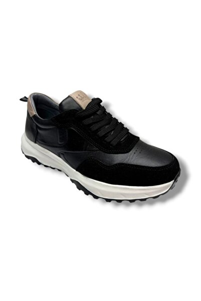 Hidayet Special 1249-26 Genuine Leather Anatomical Men's Shoes Black White