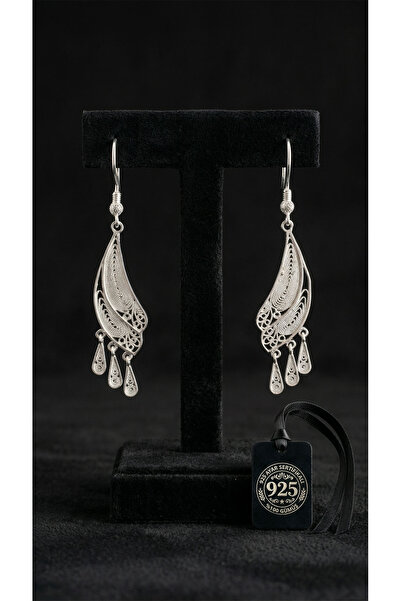 Roza Silver 925 Ayar Gümüş Geleneksel El İşçiliği Telkari Yusufcuk Kanadı Küpe