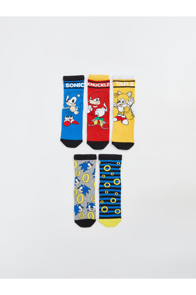 LC Waikiki Șosete scurte pentru băieți cu model Sonic, pachet de 5
