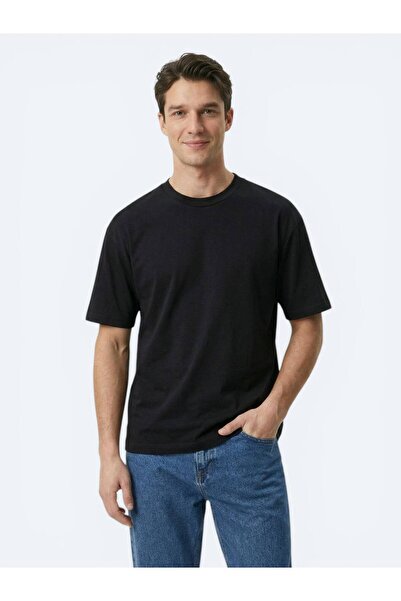 Kip Tricou negru simplu, 100% bumbac