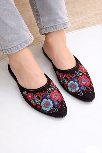 mothers dream Women’s Embroidered Flat Mule Slippers – 4 Stylish Designs