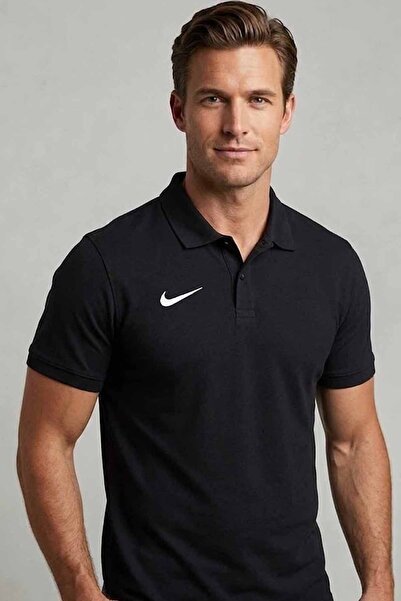 Nike Κοντομάνικο polo - Μαύρο - Semi-fit