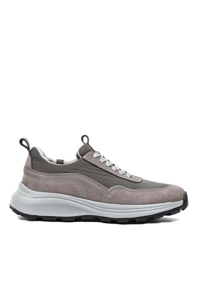 Celal Gültekin Erkek Gri Kalın Tabanlı Nubuk Deri Sneaker