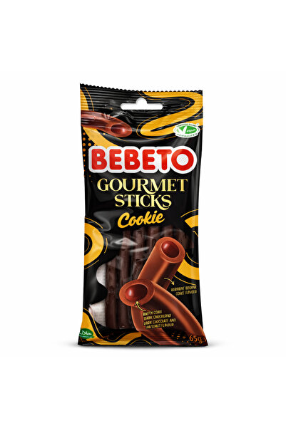 BEBETO Kurabiye aromalı, bitter çikolata ve fındık dolgulu şeker çubukları