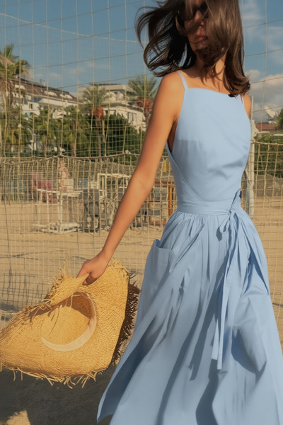 My Blog Μπλε βρεφικό φόρεμα με λεπτές τιράντες και διπλό δέσιμο - 2011