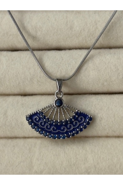 BERFACCESSORIES Blue Fan Necklace