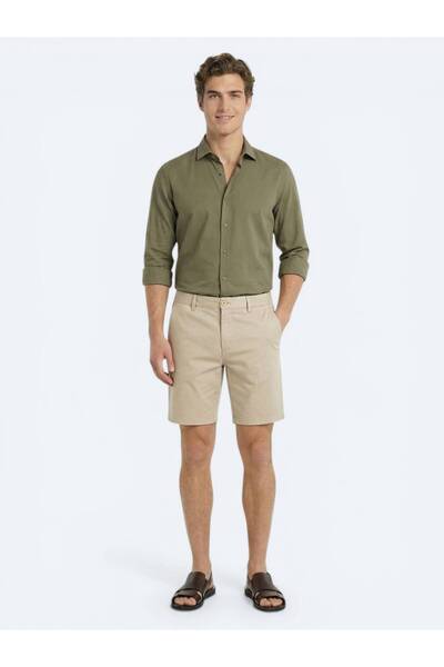 Kip Καραμελένια ίσια υφασμάτινη βερμούδα για τζόγκινγκ, casual, από βαμβακερό...