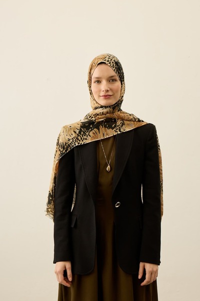 Modakaşmir Σάλι της σειράς Aya με τροπικό σχέδιο