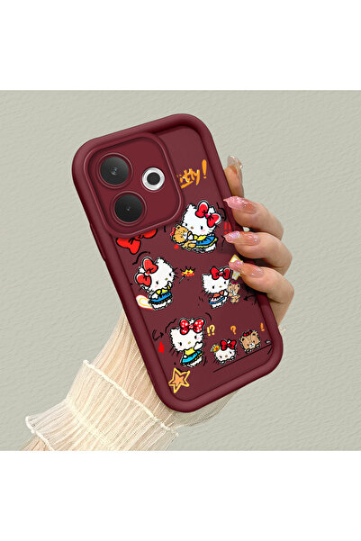 ucuc Oppo A5 Pro 4G/5G Uyumlu Darbeye Dayanıklı Kamera Korumalı Bordo Silikon...