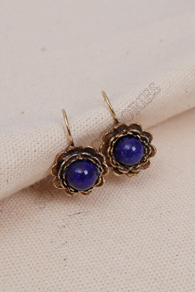 Süspüs Accessories Lapis Taşlı Çiçek Model Otantik Küpe