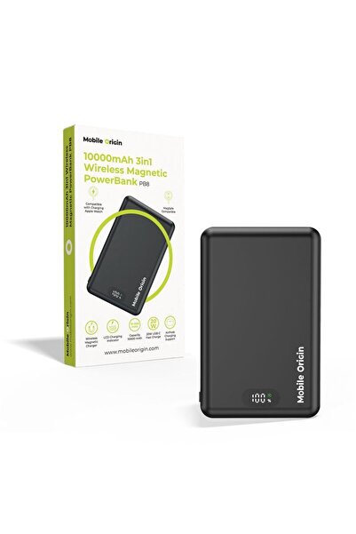 Mobile Origin Εξωτερική Μπαταρία PowerBank 10000mAh, 3 σε 1 Ασύρματη Μαγνητικ...