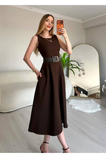 GAMZE ALPTEKİN Premium Κομψό Γυναικείο Φόρεμα – Αμάνικο, Μάξι Μήκος, Μοντέρνο...