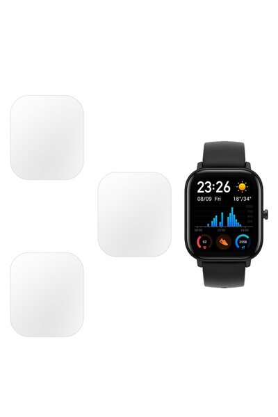 SILKASE Σετ 3 Φιλμ Σιλικόνης Πλήρους Κάλυψης Οθόνης Xiaomi Amazfit GTS (43x36...