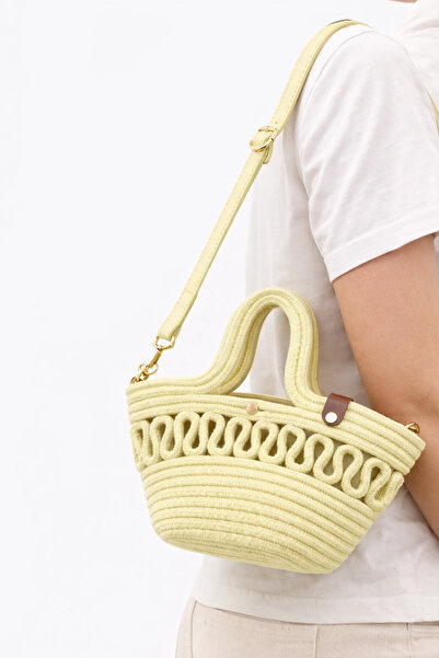 kikiriktekstil 10874 Γυναικεία ψάθινη τσάντα με δικό της σχεδιασμό σχέδιο