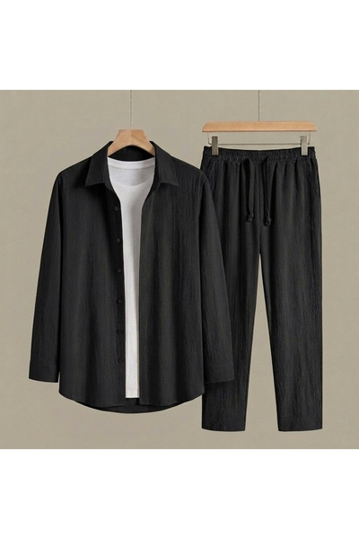 dwnwear Σετ φόρμας - Μαύρο - Υφή