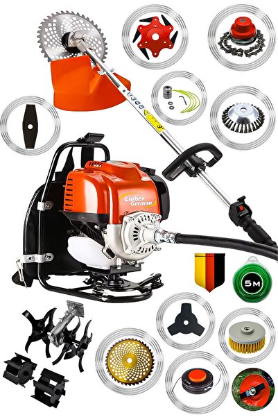 Lieber German 13 In1 Full Set Benzinli Sırt Tipi Çim Biçme Tırpanı Tırpan Mak...