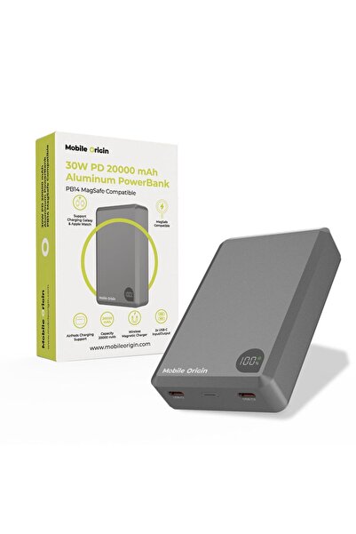 Mobile Origin Εξωτερική Μπαταρία PB14, 20000mAh, 30W PD, Αλουμίνιο, Συμβατό μ...
