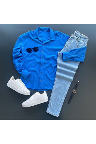 THANBUTİK κοτλέ Σετ Πλεκτό Πουκάμισο και Παντελόνι Τζιν Στενής Γραμμής