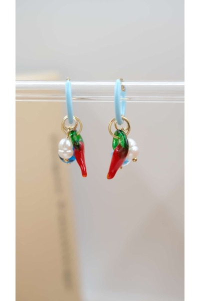 Jerie Murano Glass Luck Pepper Earrings