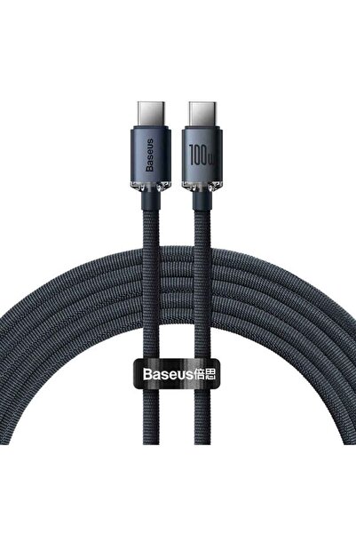 Baseus Καλώδιο Δεδομένων Σειράς Crystal Shine USB-C σε USB-C, 100W, 1.2μ, Μαύρο