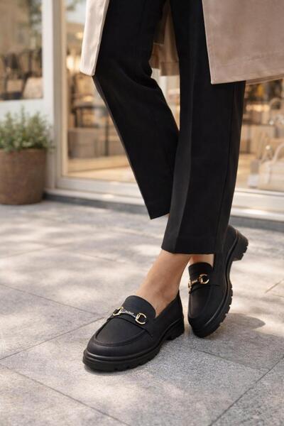 MODAONN Γυναικεία Loafer παπούτσια με γυμνή πόρπη