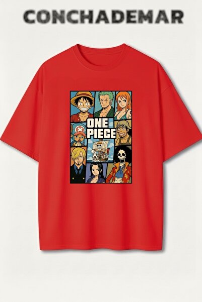 Vordevia Μπλουζάκι One Piece Luffy με στάμπα, Premium Oversize από βαμβάκι