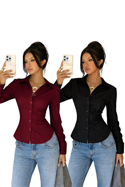 COOL TARZ Cămașă exclusivă pentru femei, slim fit, luxoasă, cu un aspect mini...