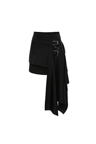 Zaghou Irregular Design Pleated Mini Skirt