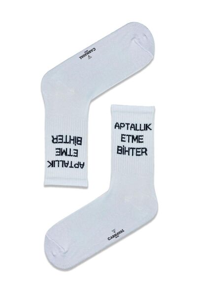 CARNAVAL SOCKS Aptallık Etme Bihter Yazılı Desenli Renkli Spor Çorap