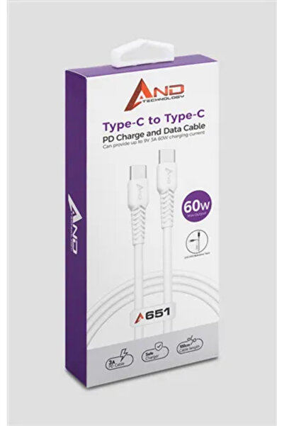 Alpa كابل AND-A651 TYPE-C إلى TYPE-C بقوة 60 واط