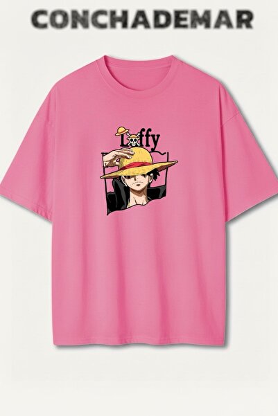 Vordevia Μπλουζάκι One Piece Luffy με στάμπα, Premium Oversize από βαμβάκι