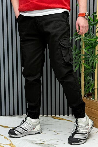 WAFRA بنطلون رجالي من الكتان والليكرا والغاباردين مع جيوب كارجو (6 جيوب)