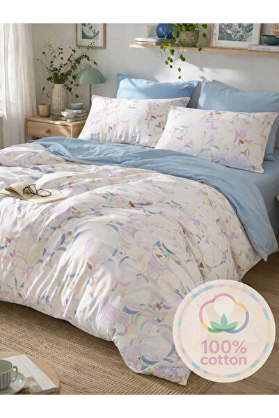 MyStory Home Σετ Παπλωματοθήκη από 100% Βαμβάκι Lanure Blue