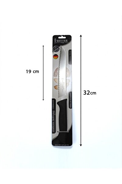 Solingen Ritter Tırtıklı Ekmek Bıçağı Siyah 19 cm