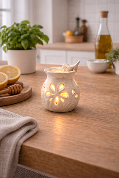 The Aroma Factory Kuş Motifli Seramik Buhurdanlık Aromaterapi Yağı Yakıcı