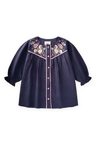 Cigit Φόρεμα Μουσελίνας για 2-10 Ετών Σκούρο Μπλε