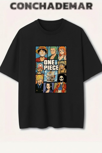 Vordevia Μπλουζάκι One Piece Luffy με στάμπα, Premium Oversize από βαμβάκι